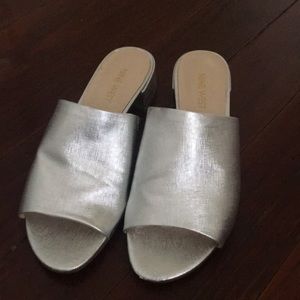 Nine West silver slides